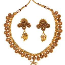 JYONA Gold-Plated Artificial Stones Studded Jewellery Set image 4