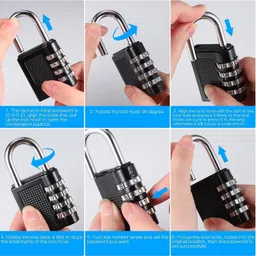 actrovax Weather Proof Padlocks Outdoor 4-Digit Smooth Dial-df Padlock image 2