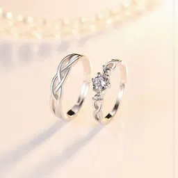 J.S ENTERPRISES Unisex Set Of 2 Stainless Steel Finger Ring-picture-38
