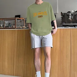 CLAFOUTIS Men Typography Printed Drop-Shoulder Sleeves Applique T-shirt image 5