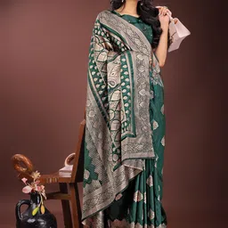 Mitera Woven Design Zari Silk Blend Saree image 4