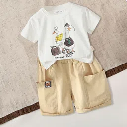 FOREVER FRIDAY Boys Printed Round Neck Pure Cotton T-Shirt With Shorts-picture-26