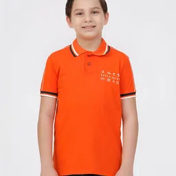 KATE & OSCAR Boys Typography Printed Polo Collar Cotton T-shirt-picture-16