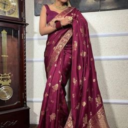 VILLE FASHION Floral Zari Kanjeevaram Saree-picture-12