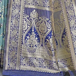 Anouk Rustic Floral Zari Linen Blend Chanderi Saree image 3