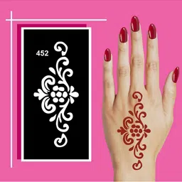 VOORKOMS Floral Mehndi Stencil Sticker-picture-45