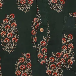 FUBAR Men Cotton Floral Printed Thread Work Kurta image 3