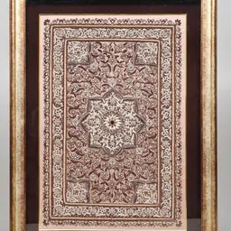 Exotic India Beige & Brown Textured Wooden Panel Of Blooming Flowers Wall Hangings-picture-33