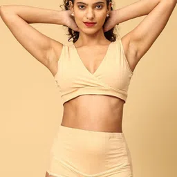 The Mom Store Women Non Padded Bra & Pantie Cotton Lingerie Set-image-38