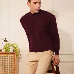 KVETOO Men Ribbed High Neck Pullover-picture-24