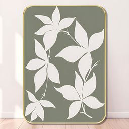Livin'luxe White & Grey Minimalist Botanical Leaf Wall Art-picture-35