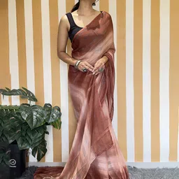 KALINI Striped Pure Chiffon Ready to Wear Saree image 2