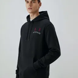 MaverIQ Men Graphic Printed Hooded Sweatshirt image 2