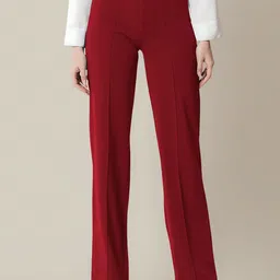 Dream Beauty Fashion Women Straight Fit High-Rise Easy Wash Pleated Trousers-image-92