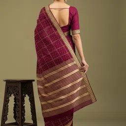 JAINICA Woven Design Zari Silk Blend Handloom Saree image 3