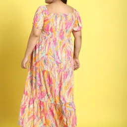 theRebelinme Women Abstract Printed Fit and Flare Maxi Dress image 5