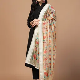 Kaizen TEXO FAB Ethnic Motifs Printed Organza Dupatta-picture-34
