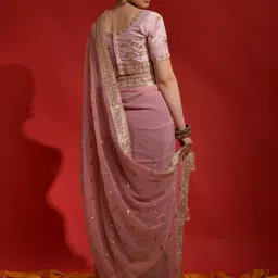 Mitera Embroidered Sequinned Ethnic Motifs Saree image 3