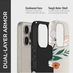 PEEPERLY Unisex iPhone 14 Pro Floral Fleuron Vines Crystal Impact Resistant Back Case image 5