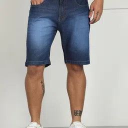 DENIMLOOK Men Mid-Rise Loose Fit Denim Shorts-picture-33