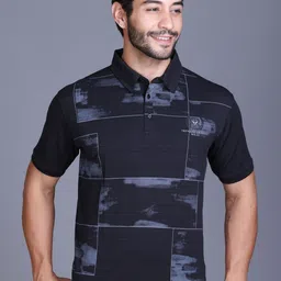 Parcel Yard Abstract Printed Polo Collar Cotton T-shirt-picture-38