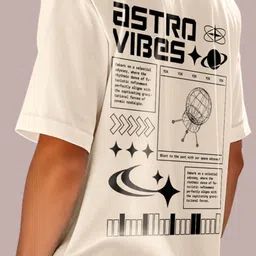 AUSK Typography Printed Round Neck Cotton Oversized T-shirt image 3