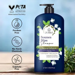 Zorba Bounce Bliss Shampoo For Smooth Hair - 1 L image 4