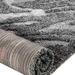 Sapana Carpet-Mats Grey Traditional Shaggy Polyester Carpet image 4
