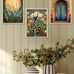 Kotart Brown & Green 3 Piece Wooden Floral & Botanical Wall Arts-picture-25