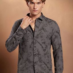 Campus Sutra Men Comfort Fit Floral Printed Spread Collar Casual Shirt-picture-32