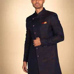 Dulha Ghar Men Printed Sherwani Set image 5