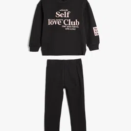 Koton Girls Printed Sweatshirt & Trousers-image-71