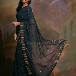 Sangria Embellished Sequinned Party Wear Saree With Matching Blouse-picture-18