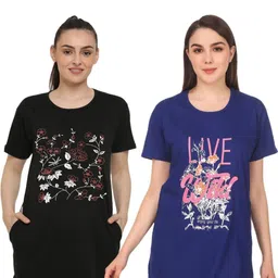 DDASPRATION Women Floral 2 Printed Pockets T-shirt-picture-16