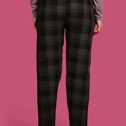 Kryptic Pack Of 2 Checked Pure Cotton Mid-Rise Lounge Pants image 2