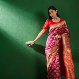 DEVATITHI Woven Design Zari Banarasi Saree-image-50