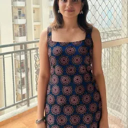 SZN Floral Printed Shounder Straps A-Line Kurti-image-50