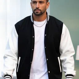 Mast & Harbour Men Collarless Colourblocked Bomber Jacket image 2