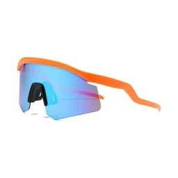 LIZA ANGEL Unisex Blue Lens & Orange Shield Sunglasses with-picture-27