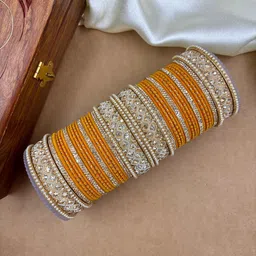 Wedding Chuda by Hitesh Bangles Set Of 52 Stone Studded Velvet Bangles-picture-14