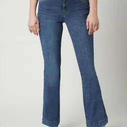 Kraus Jeans Women Flared High-Rise Light Fade Jeans-picture-22