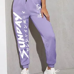 TABADTOD Women Printed Relaxed Loose Fit Joggers Trousers-image-40