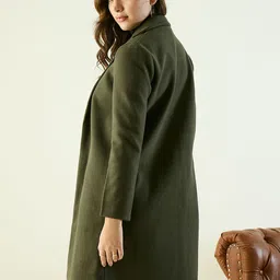 Spink Women Regular Fit Notched Lapel Front-Open Trench Coat image 4