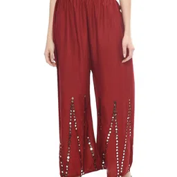 A R SILK DUPATTA HUB Women Embellished Flared Ethnic Palazzos image 3