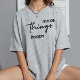 Calm Down Women Typography Printed T-shirt-image-94