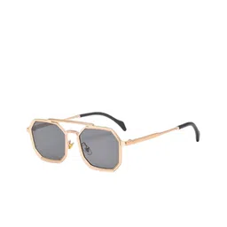 SPADEACES Unisex Black Lens & Gold-Toned Square Sunglasses GOLD BLACK HEXAGUN -669 image 2