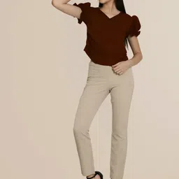 Mast & Harbour Women Pack of 2 Square Neck Puff Sleeves Peplum Top image 4