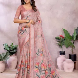 GULKEE FAB Women Floral Printed Zari Saree image 3