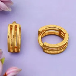 SHREE KRISHNA SHOPPING Women Gold Plated Hoop Earrings-image-9