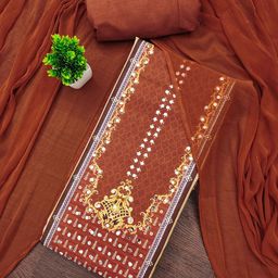 LeeliPeeri Designer Floral Printed Mirror Work Unstitched Dress Material-picture-23